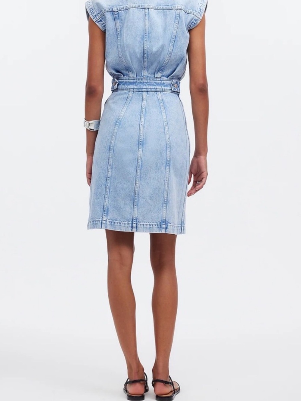 Madewell Denim Cap-Sleeve Shirtdress in Aquino Wash 100% Cotton - Picture 2 of 8